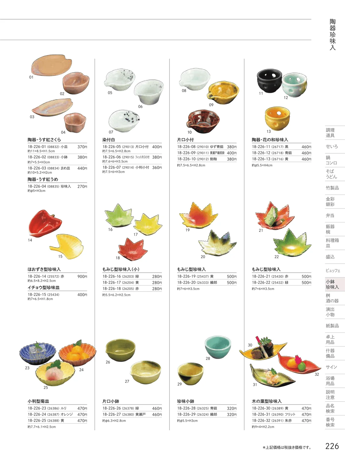 用美vol.18・ページ番号226・陶器珍味入