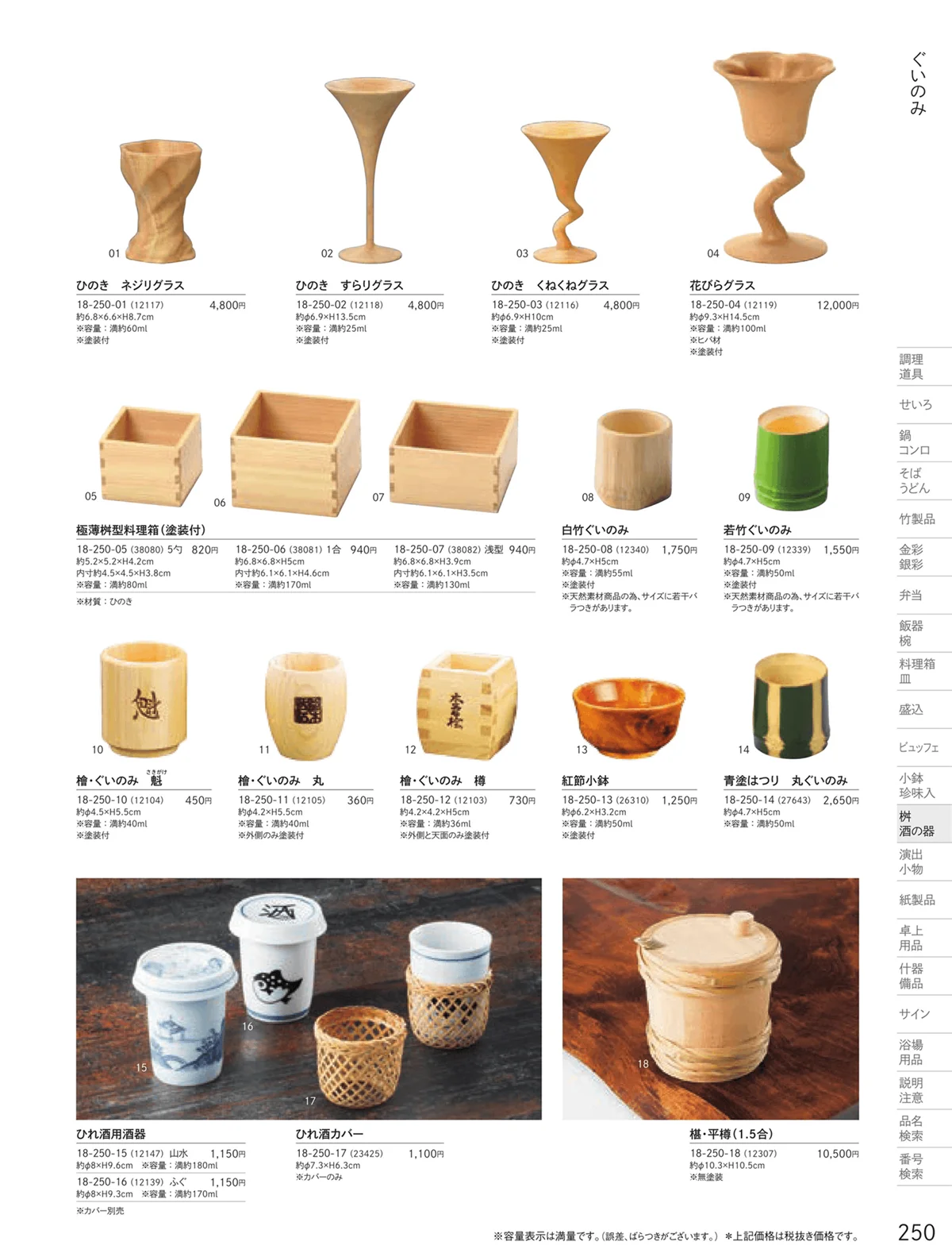 用美vol.18・ページ番号250・徳利・ぐいのみ