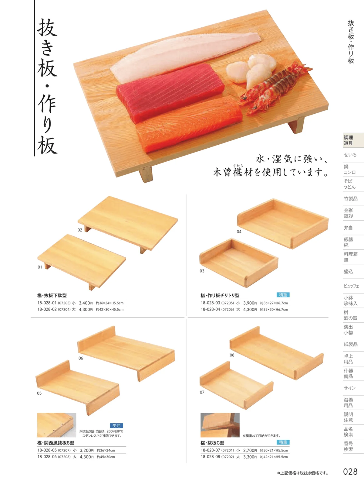 用美vol.18・ページ番号28・まな板・抜板