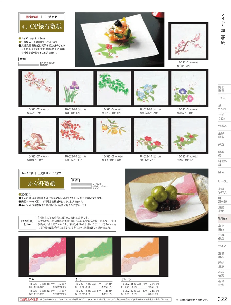 フィルム加工敷紙 ページ322