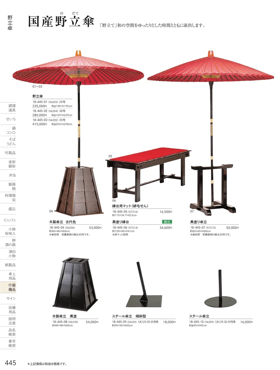 用美vol.18・ページ番号445・野点傘・蛇の目傘
