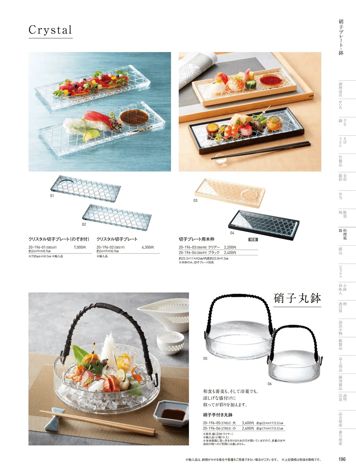 用美vol.20・ページ番号196・硝子の皿・鉢