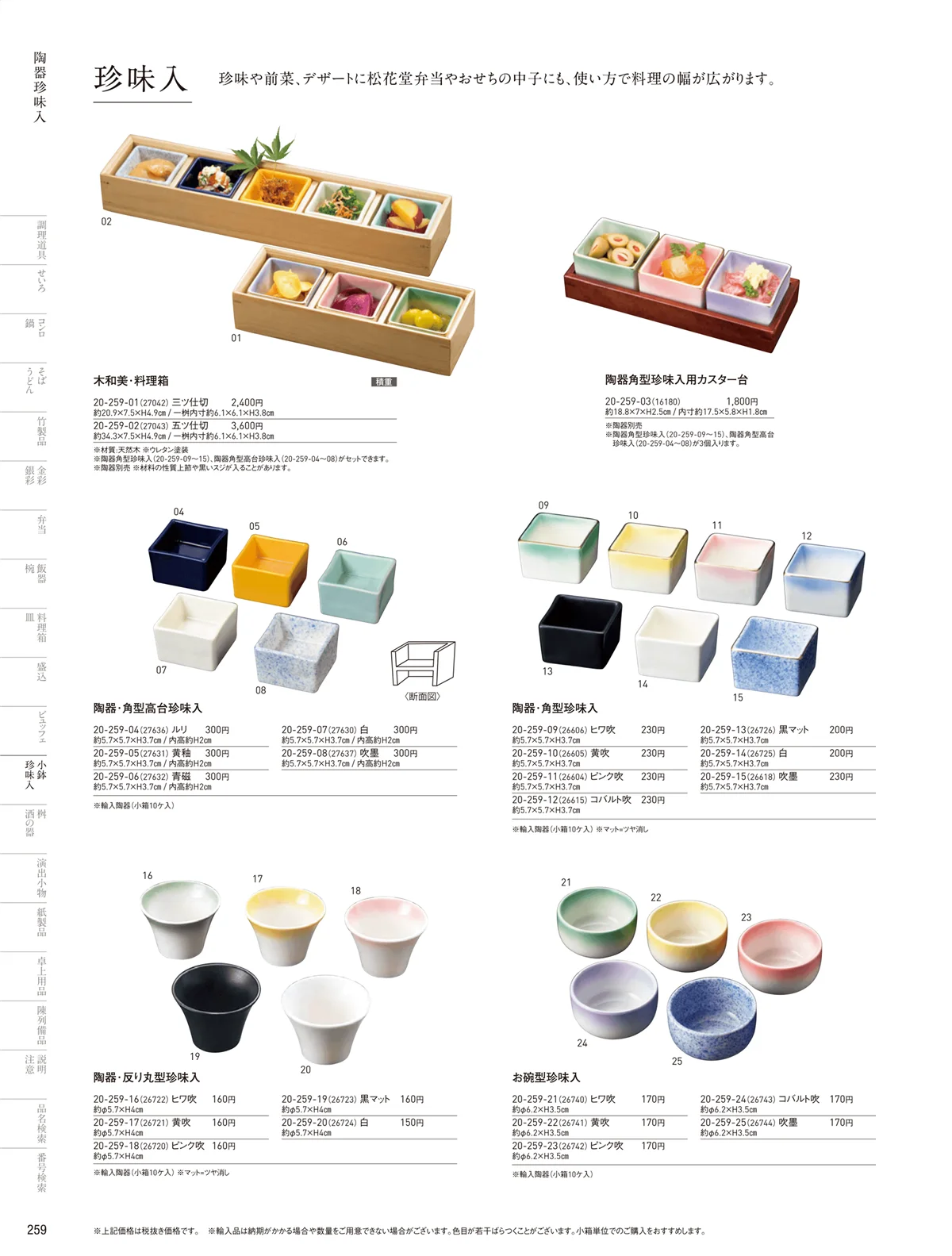 用美vol.20・ページ番号259・陶器珍味入