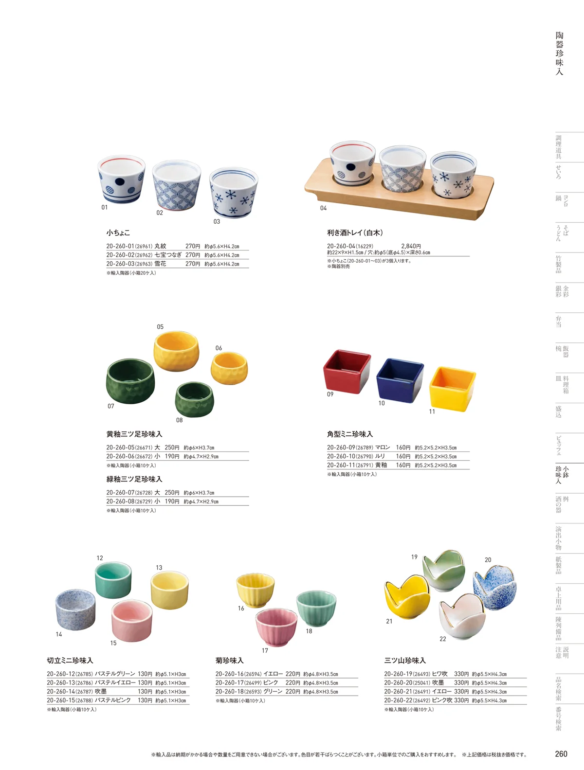 用美vol.20・ページ番号260・陶器珍味入