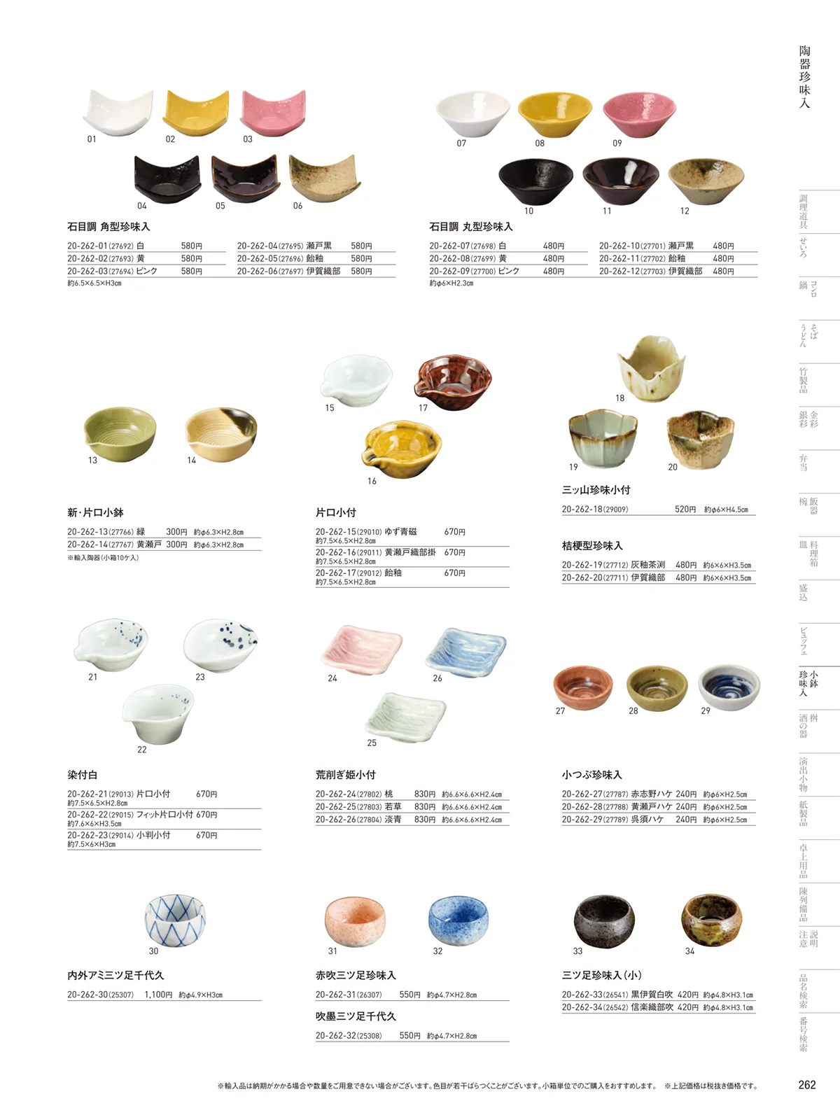 用美vol.20・ページ番号262・陶器珍味入