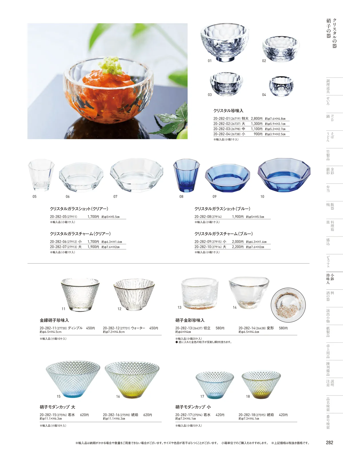 用美vol.20・ページ番号282・ガラス珍味入･小鉢