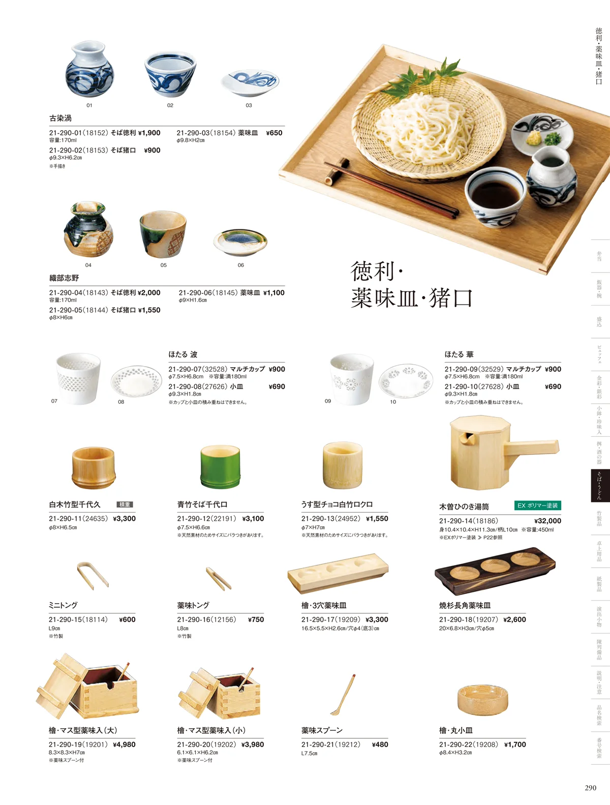 用美vol.21・ページ番号290・徳利･千代口･薬味入