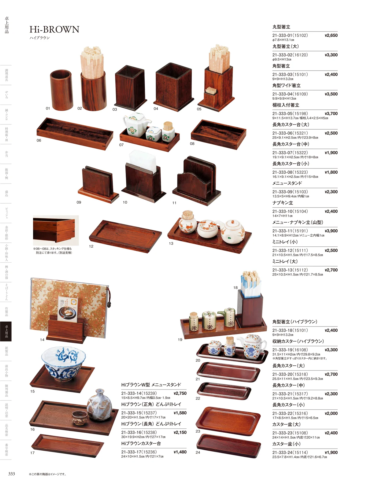 用美vol.21・ページ番号333・卓上用品