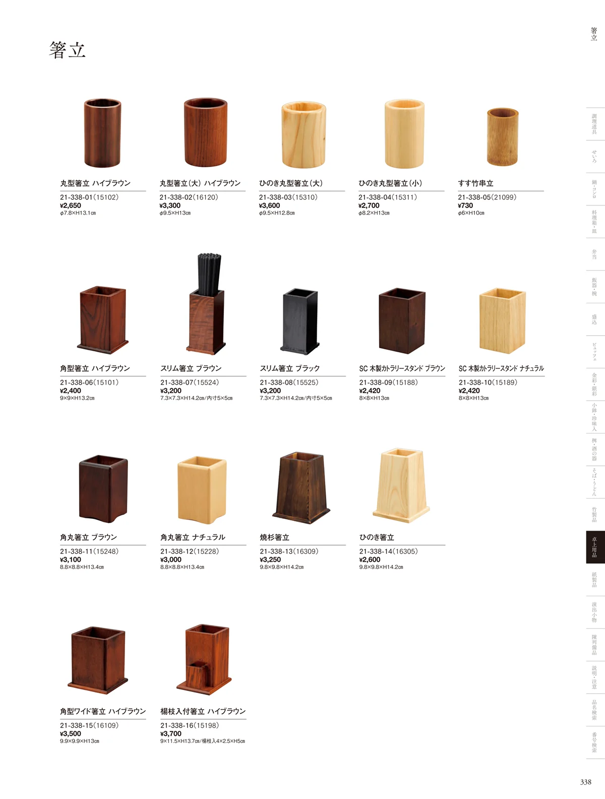 用美vol.21・ページ番号338・卓上用品アラカルト